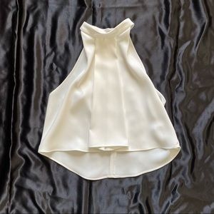 Off white, flowy high neck Zara crop top